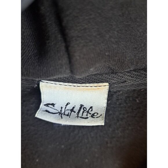 Salt Life Men's M Full Zip Black Hoodie NO DRAWSTRING - Picture 2 of 7